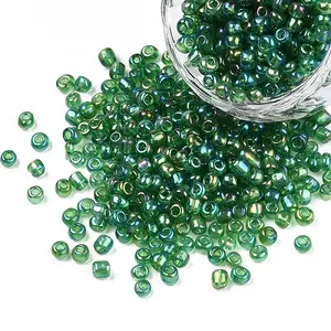Round Transparent Colors Rainbow Glass Seed Beads