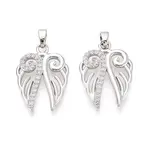 Brass Micro Pave Clear Cubic Zirconia Pendants