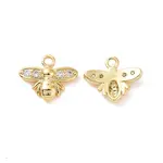 Bee Brass Micro Pave Clear Cubic Zirconia Charms