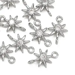 Brass Clear Cubic Zirconia Charms