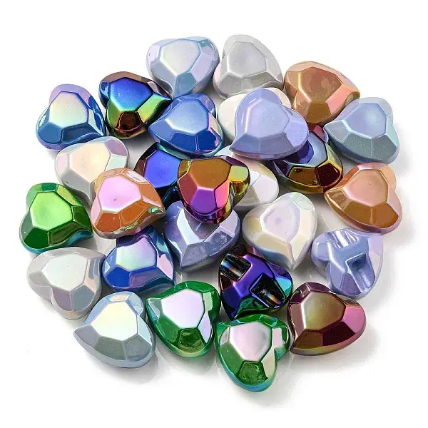 UV Plating Rainbow Iridescent Acrylic Beads