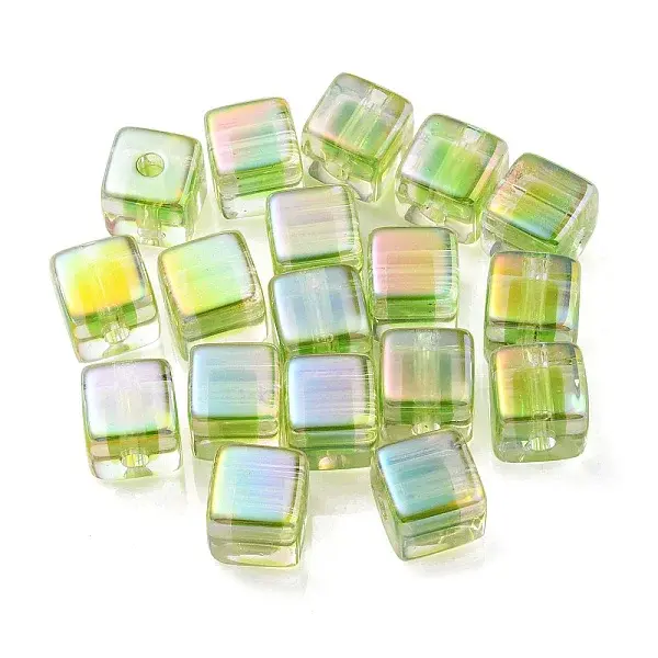 UV Plating Transparent Acrylic European Beads