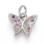 Brass Micro Pave Cubic Zirconia Charms