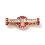Rack Plating Brass Pave Cubic Zirconia Fold Over Clasps