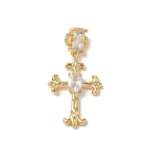 Easter Brass Micro Pave Clear Cubic Zirconia Pendants