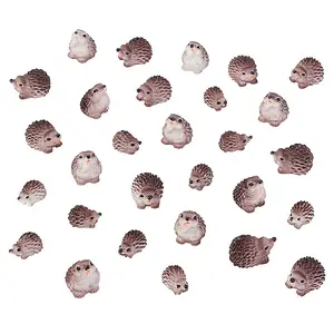 30Pcs 3 Style Resin Hedgehog Display Decorations