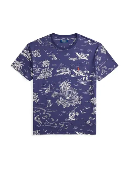 Polo Ralph Lauren Tričko  námornícka modrá / biela