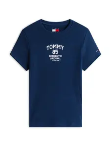 Tommy Jeans Tričko  námornícka modrá / biela