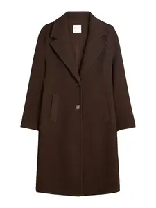 Bershka Prechodný kabát  tmavohnedá