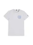 TOMMY HILFIGER Tričko 'Outline Flag Logo'  modrá / sivá melírovaná