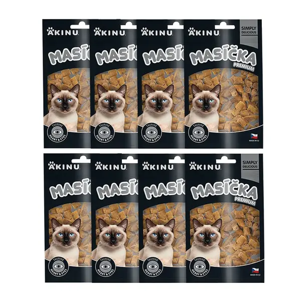 Akinu MASÍČKA PREMIUM Srdce a oči pre mačky 8 x 50 g