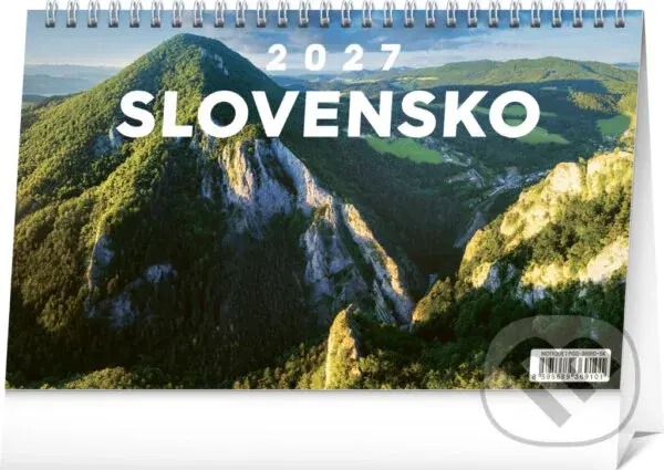 NOTIQUE Stolový kalendár Slovensko 2027 (riadkový)