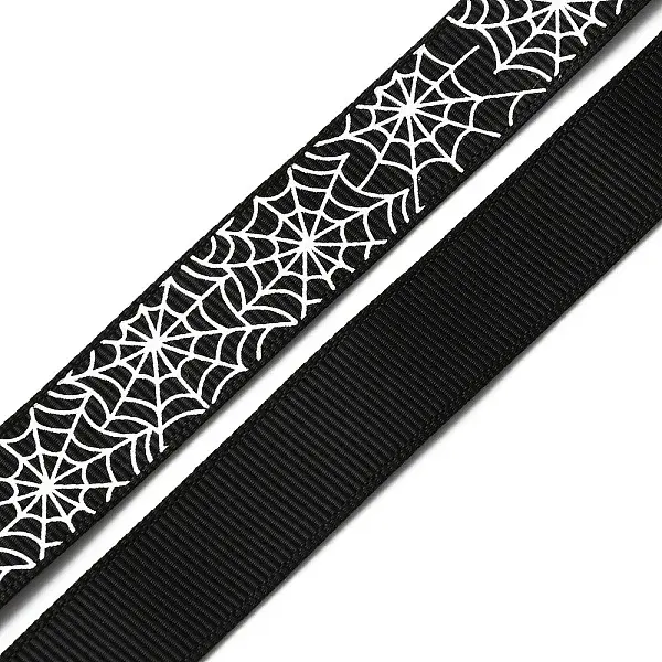 5 Yards Halloween Printed Polyester Grosgrain Ribbon