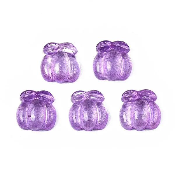 Autumn Theme Spray Painted Transparent Resin Cabochons