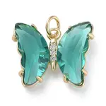 Brass Micro Pave Clear Cubic Zirconia Pendant