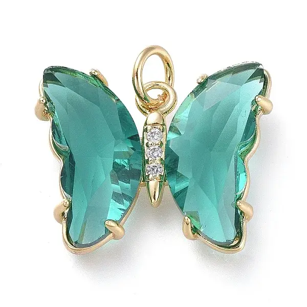 Brass Micro Pave Clear Cubic Zirconia Pendant