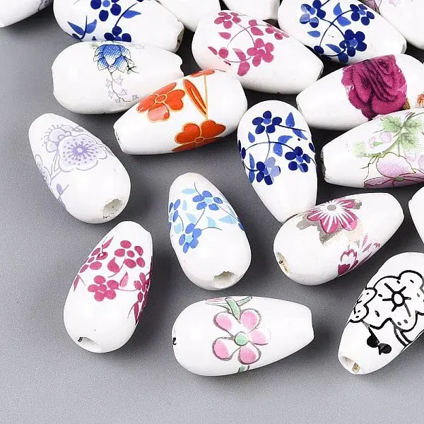 Printed Handmade Porcelain Beads