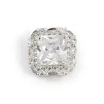 Hollow Rack Plating Brass Cubic Zirconia Beads