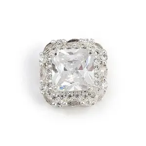 Hollow Rack Plating Brass Cubic Zirconia Beads