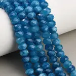 Faceted Dyed Natural White Jade Beads Strands
