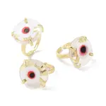 Lampwork Evil Eye Open Cuff Ring