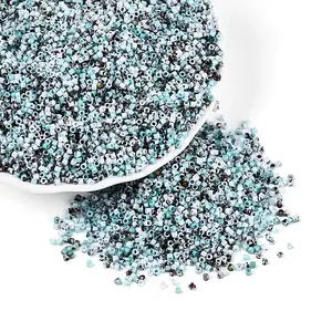 Spray Painted Picasso Cylinder Glass Seed Beads