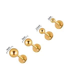 304 Stainless Steel Flat Round Cartilage Earrings