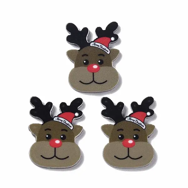 Christmas Style Printed Acrylic Cabochons