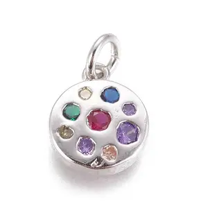 Brass Micro Pave Cubic Zirconia Charms
