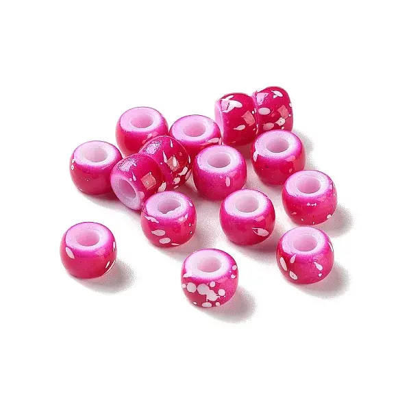 Spray Painted ABS Plastic European Beads