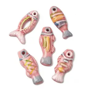 Hand-Painted Porcelain Big Pendants