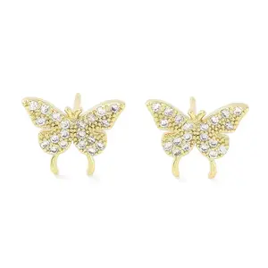 Brass Micro Pave Clear Cubic Zirconia Studs Earring for Women