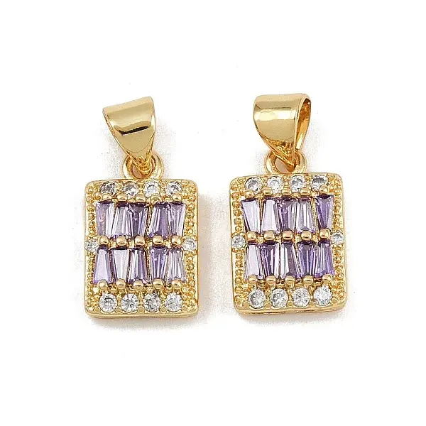 Brass Micro Pave Cubic Zirconia Charms
