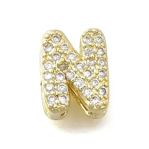 Brass Micro Pave Cubic Zirconia Letter Multi-Strand Links