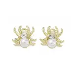 Alloy & ABS Plastic Pearl & Rhinestone Pendants Spider Charms