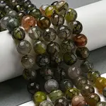 Faceted Natural Dragon Veins Agate Beads Strands