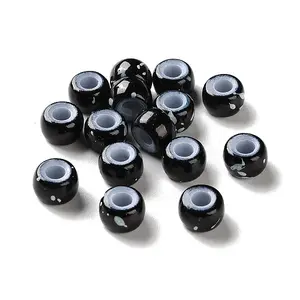 Spray Painted ABS Plastic European Beads