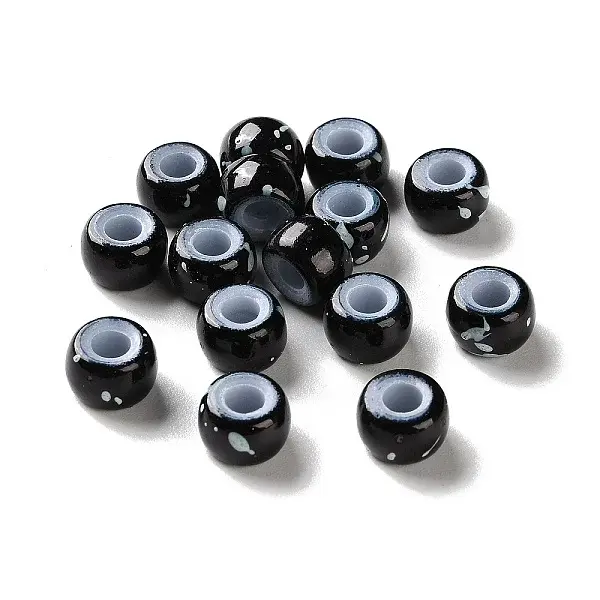 Spray Painted ABS Plastic European Beads