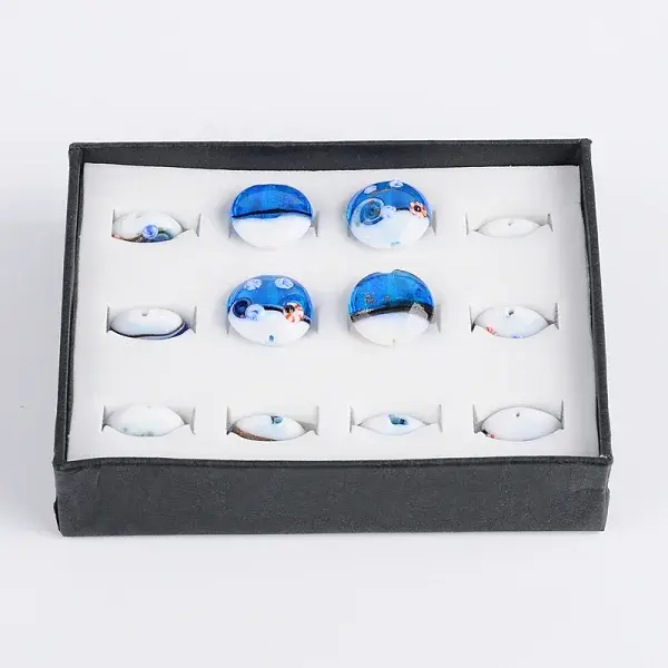 Ocean Style Flat Round Handmade Lampwork Beads