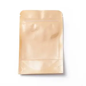Eco-friendly Biodegradable Kraft Paper Packaging Zip Top Paper Bag