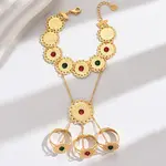Bohemian Brass Finger Ring Bracelets