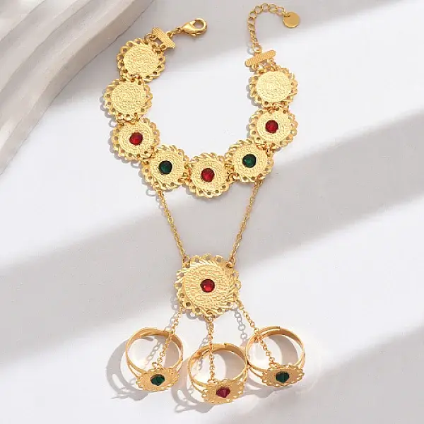 Bohemian Brass Finger Ring Bracelets