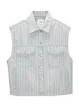 Pull&Bear Vesta  svetlomodrá / biela