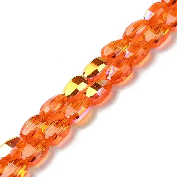 Transparent Electroplate Glass Beads Strands