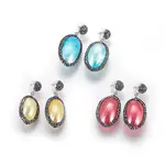 Brass Dangle Stud Earrings