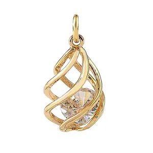 Brass Pave Clear Cubic Zirconia Charms