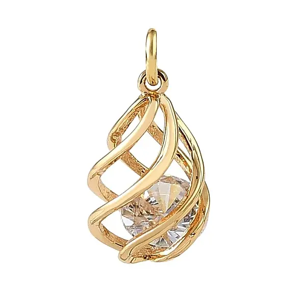 Brass Pave Clear Cubic Zirconia Charms