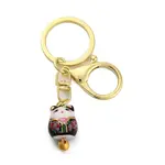 Fortune Cat Porcelain Pendant Keychain