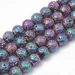 Electroplated Natural Lava Rock Beads Strands