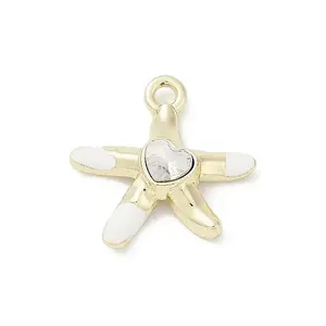 Rack Plating Alloy Enamel Rhinestone Pendants
